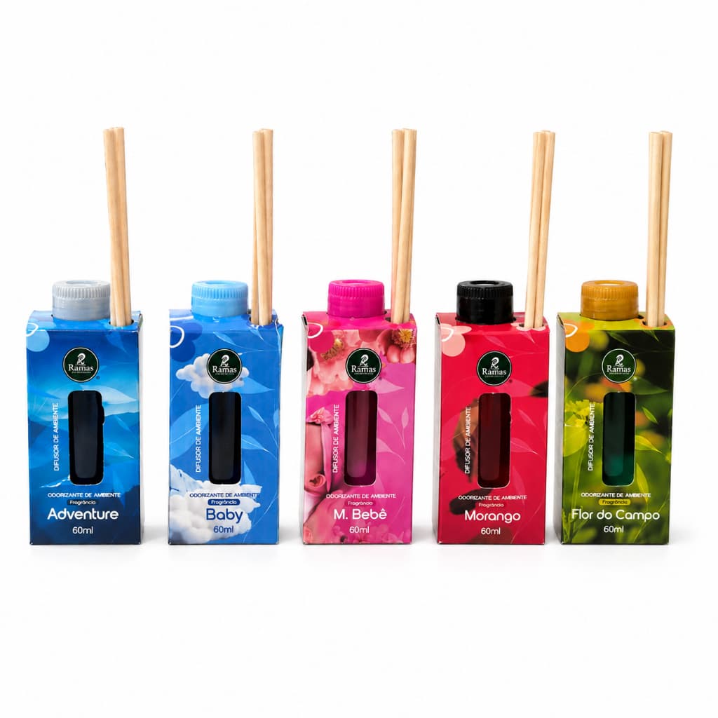 Difusor de Ambiente Varetas Odorizante 60ml Adventure Baby M.Bebê Flor Morango Quarto Sala Banheiro