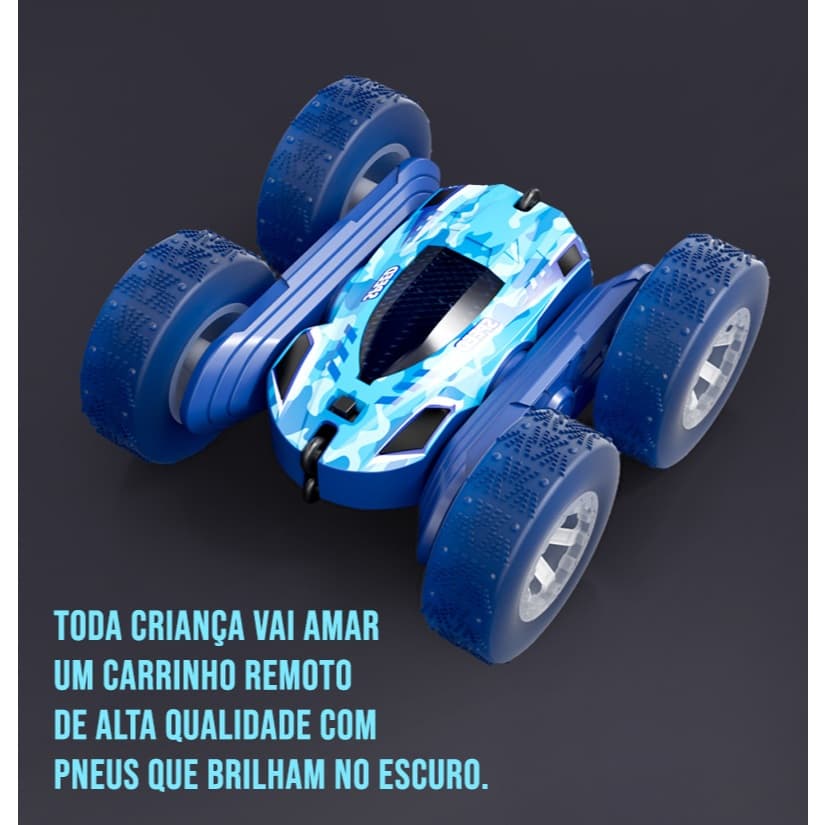 Carrinho Infantil Off Road Controle Remoto 360° Gira, Pneus que Brilham, Recarregável