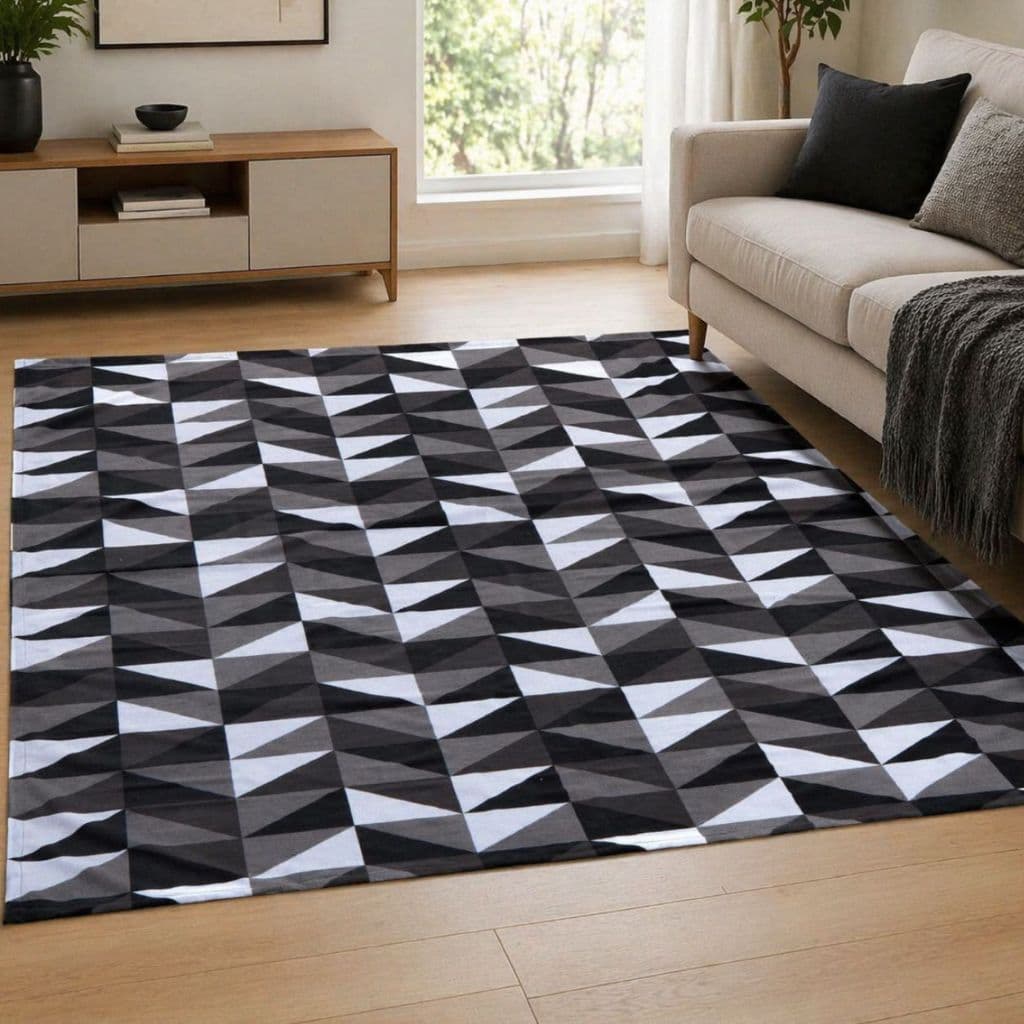 Tapete Para Sala Geométrico Moderno Antiderrapante Emborrachado Decorativo 1x1,40 e 2x1,40