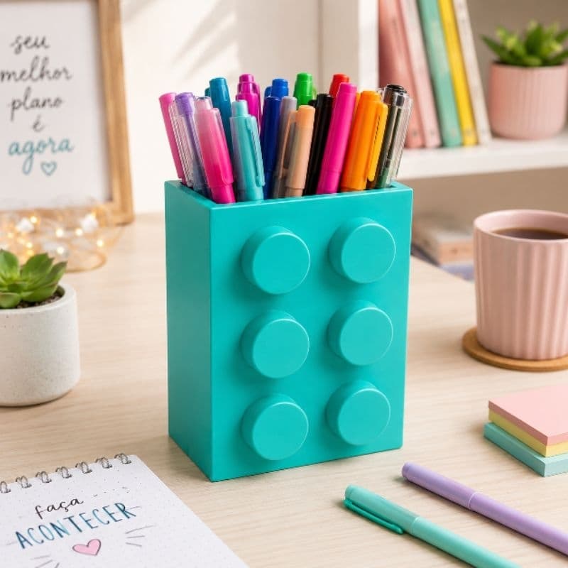 Porta-Lápis| Porta-Canetas| Organizador de Mesa| Bloco de montar Lego