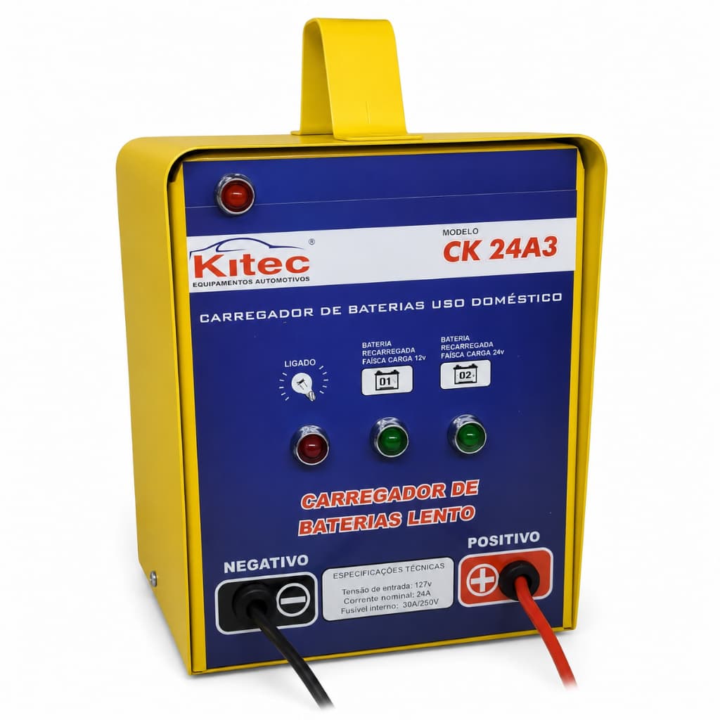 Carregador Bateria 24V Kitec CK24A3 Para Moto Elétrica Bicicleta Elétrica Carregador 24 Volts Bivolt