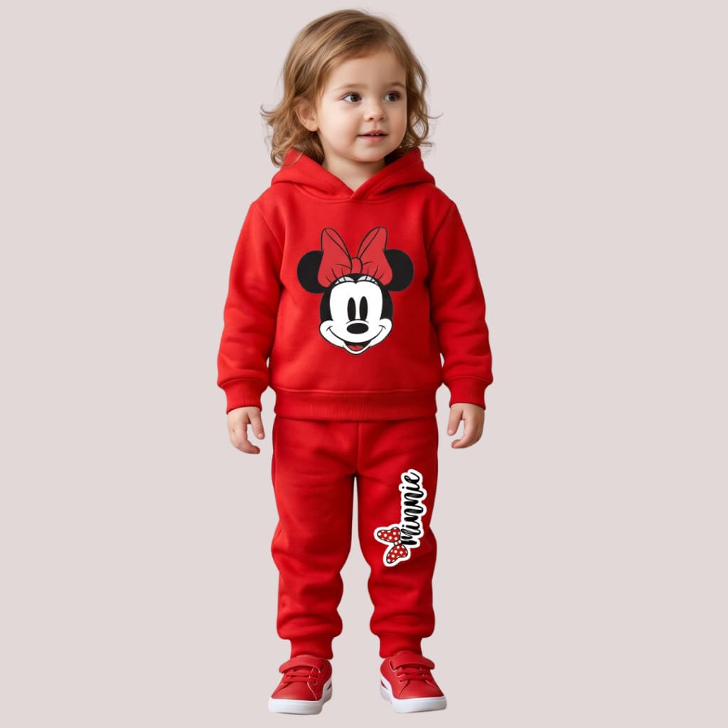 Conjunto Moletom Infantil Menina Minnie Mouse Flanelado Confortável Alta Qualidade conjunto outono inverno Gola feminino