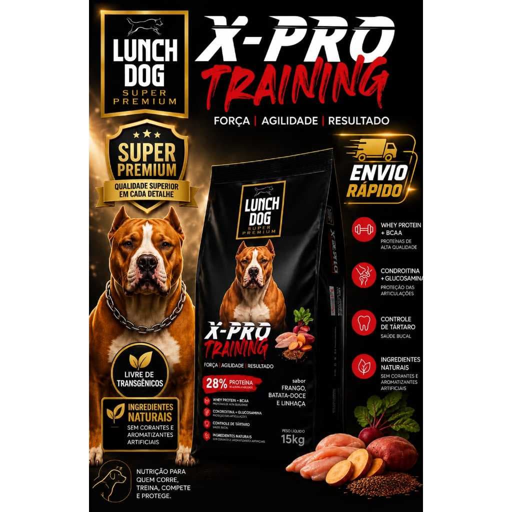 Ração para Cachorro Adulto Super Premium X-PRO Training 28% Proteína 15kg LIVRE DE TRANGENICOS