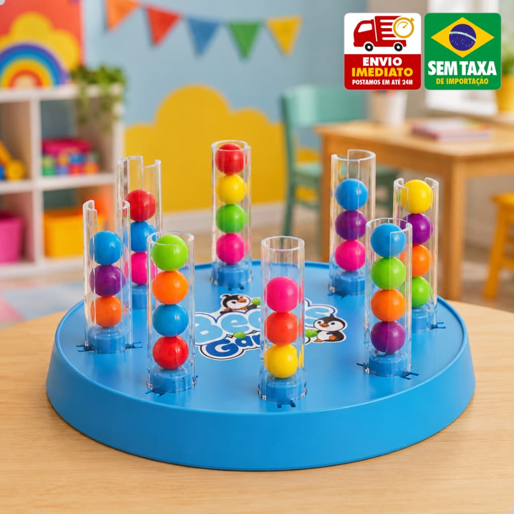 Brinquedo Montessori Conecta Bolinhas 13x13x6cm Educativo Colorido Coordenação Motora Infantil