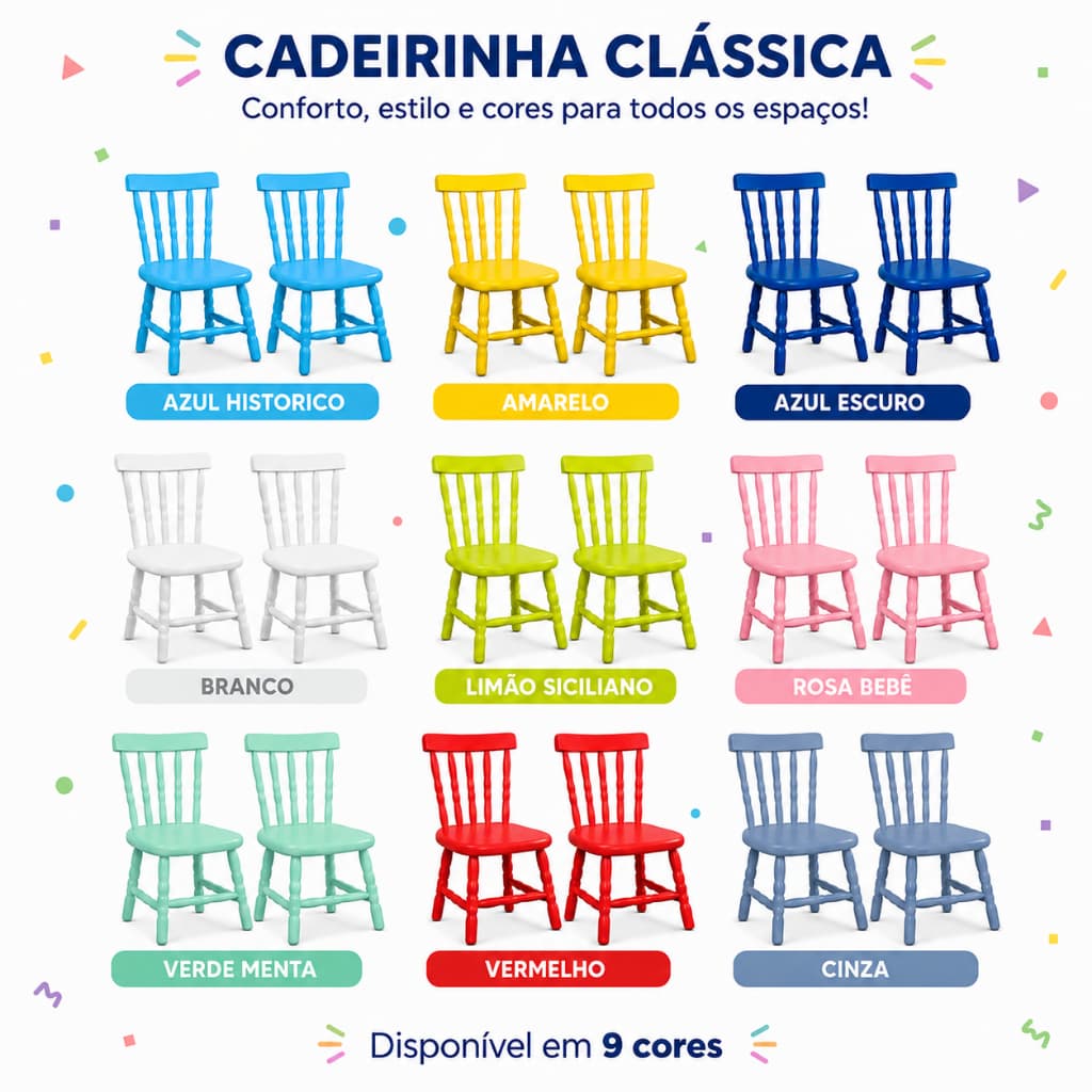 Cadeirinha Infantil Colorida Escolar Atividades Didática Educativa Madeira Eucalipto Laqueado Resistente