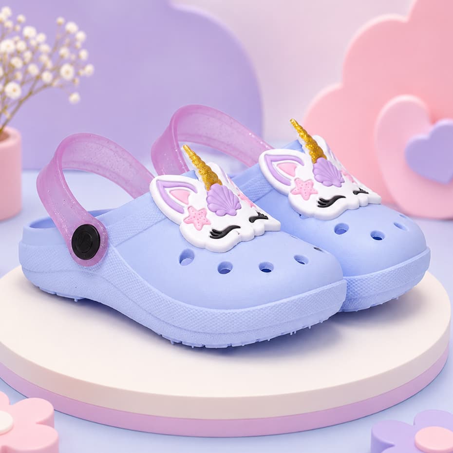 Babuche Infantil Unicórnio Menina Papete Feminina Kids Fashion Confortável Escolar Antiderrapante