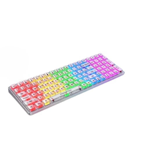 Teclado Mecânico Gamer Transparente RGB ABNT2 USB