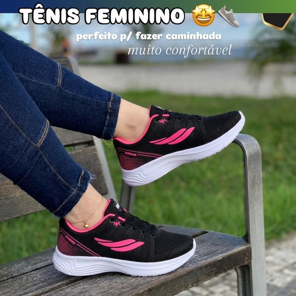 Tênis Feminino FMX Esportivo Casual Corrida Academia Ultra Confortável Barato