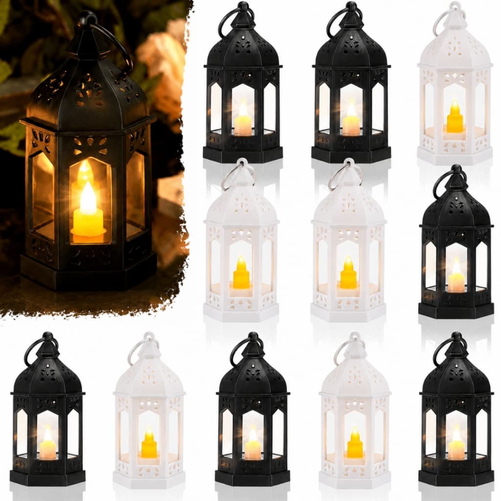 Kit C/ 12 Mini Vela Luminaria Decorativa Lampião LED Eletronica