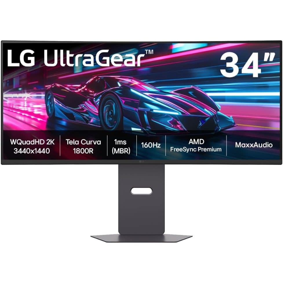Monitor Gamer, LG UltraGear™, Curvo 34", QuadHD, 2K UltraWide, 160Hz, HDR10