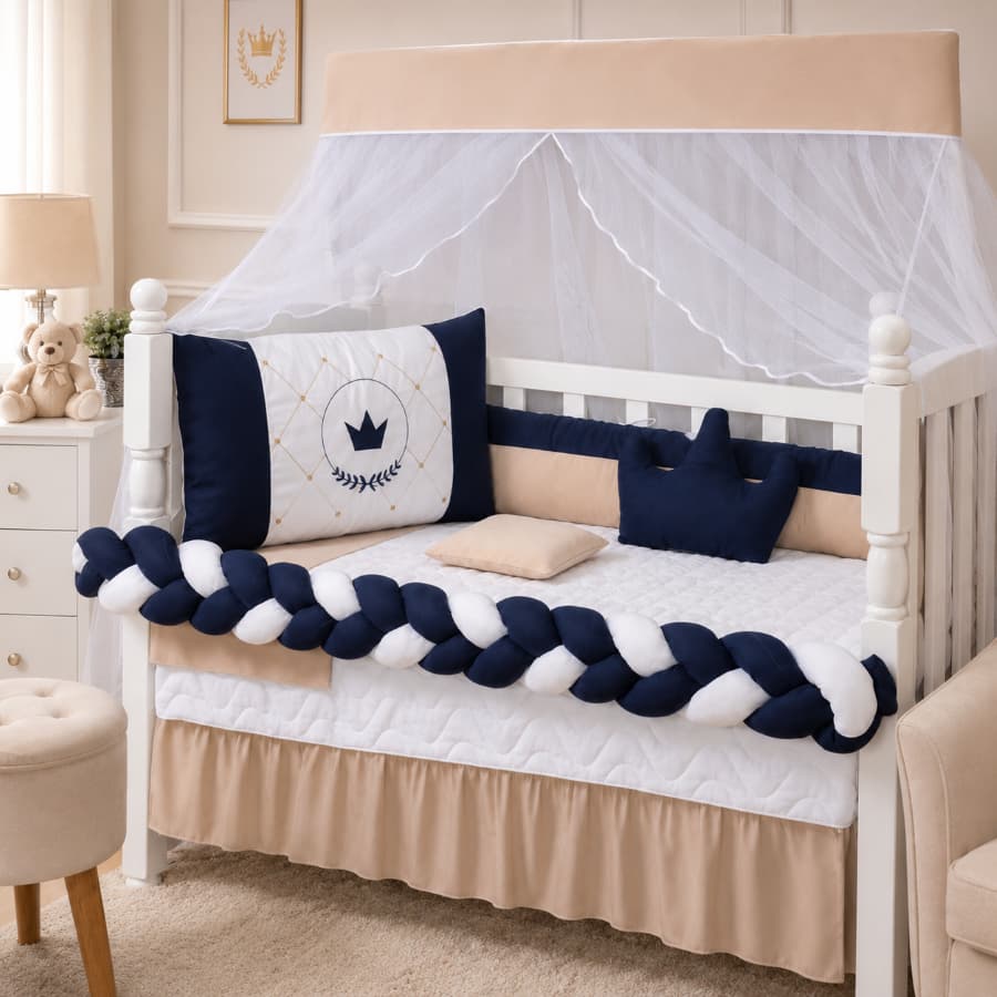 Kit Berço Menina e Menino Paris 10 peças Americano Enxoval de Bebê Estampado Várias Cores