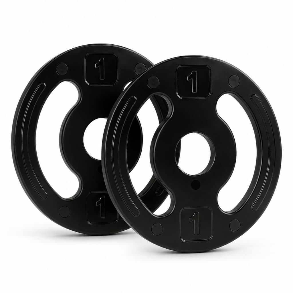 KIT PAR ANILHAS INJETADAS 1KG CADA 100% FERRO REVESTIDAS EM PLÁSTICO MUSCULAÇÃO FITNESS ACADEMIA TREINO