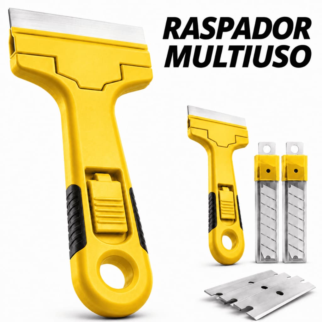 Raspadores Multiuso Para Limpar Box Com 12 Lâminas Profissional / Vidro Piso Cerâmica Azulejo