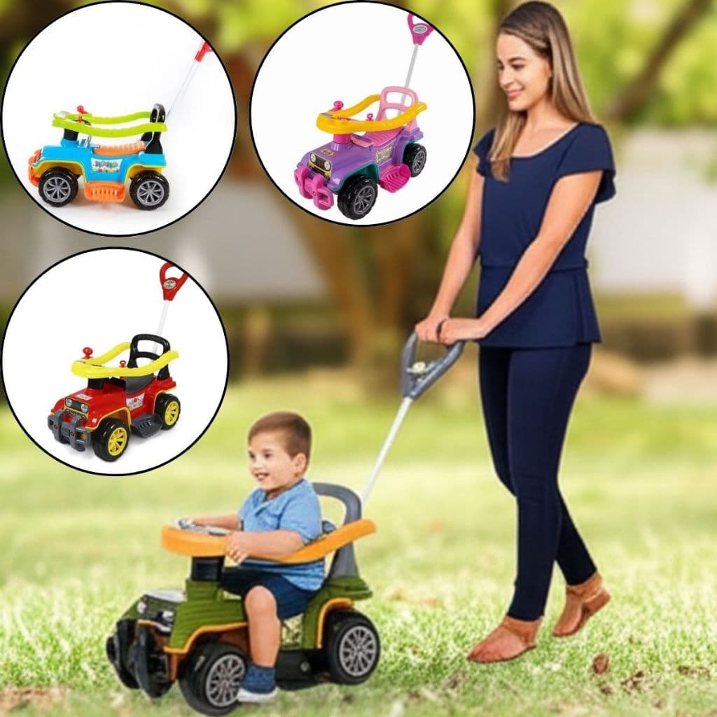 Carrinho Infantil Passeio Jip Jip Quadriciclo Empurrador Andador Bebês Seguro Controle Direcional