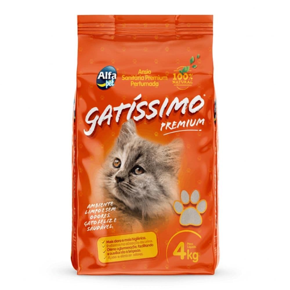 Gatissimo Areia Sanitária Higiênica Premium Para Gatos 4 e 12kg