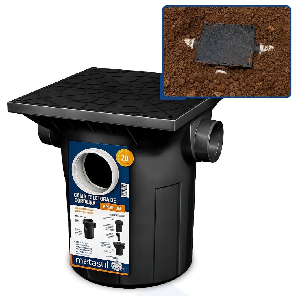 Caixa de Gordura Com Cesto Premium 41.2L Metasul Resistente Entrada/Saída de 100/75/50