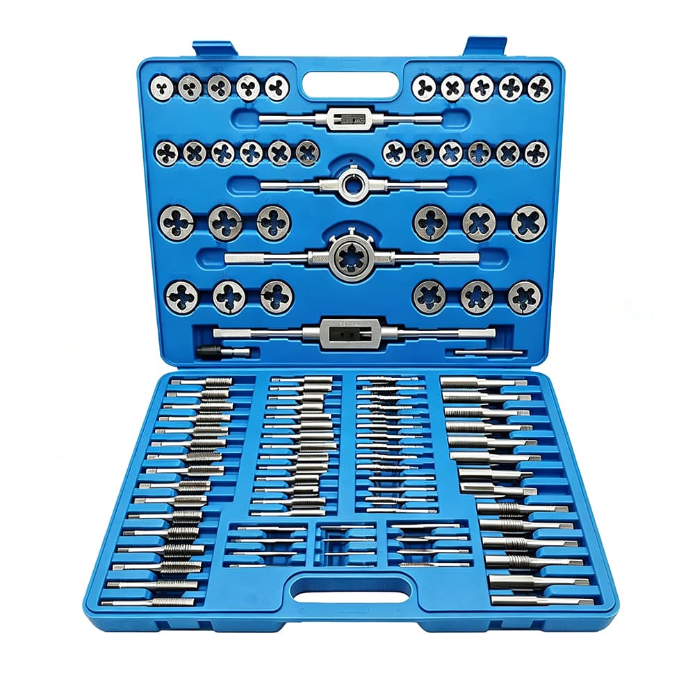 Kit Macho e Matriz Completo em Maleta, Aço Rápido, Ferramenta Para Criar e Reparar Roscas em Metal Oficina Mecânica110ps