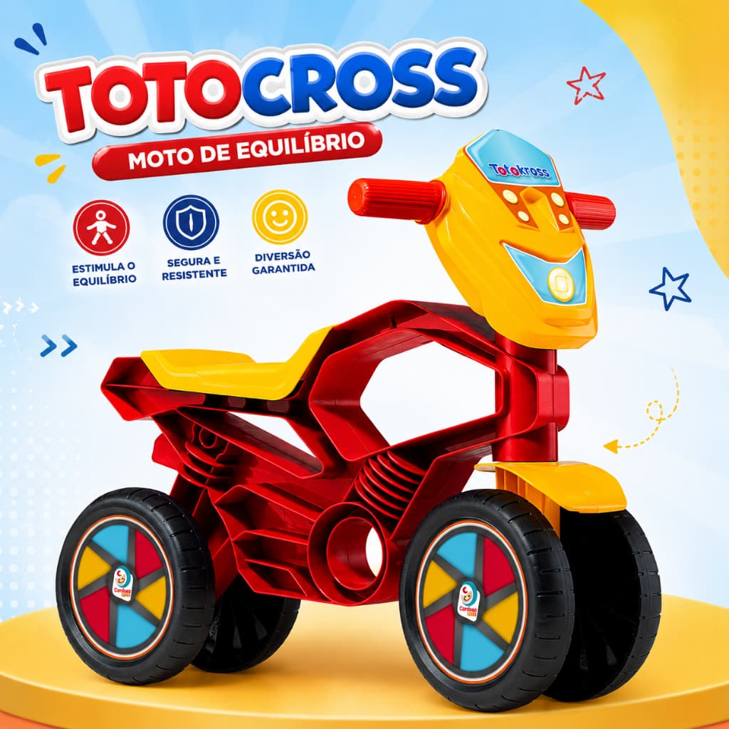 Bicicleta de Equilíbrio Motoca Sem Pedal Triciclo 4 Rodas Andador Para Crianças