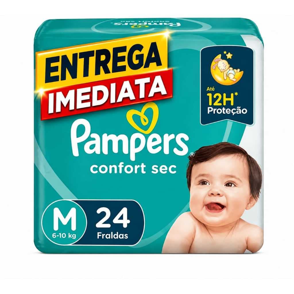 Fralda Pampers Confort Sec M 24Unidades