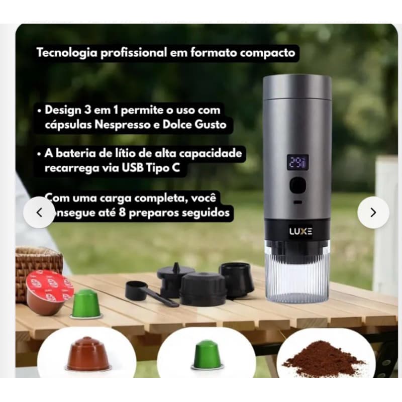 Cafeteira Portatil Prática Recarregavel Expresso 3