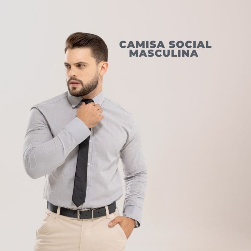 Camisa Social Masculina Manga Longa Slim Fit Algodão Flamê Linho Soft Respirável Elegante Confort...