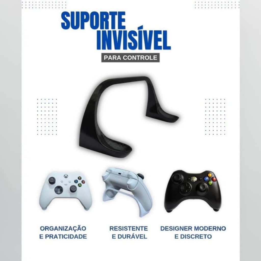 Suporte para Controle de Vídeo Game de Xbox One e Series Minimalista Invisível
