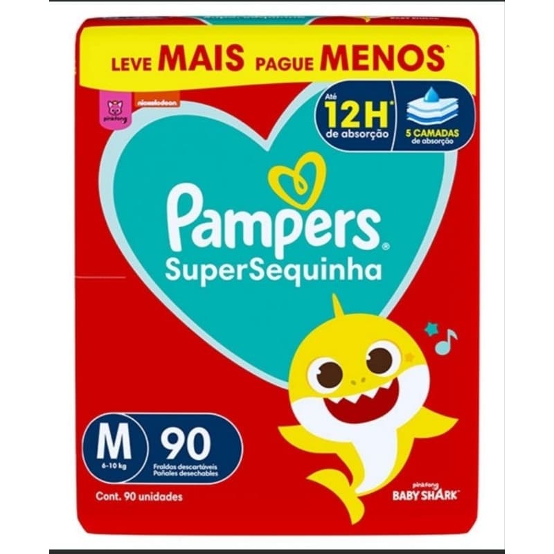 FRALDA PAMPERS SUPERSEQUINHA M 90 unidades