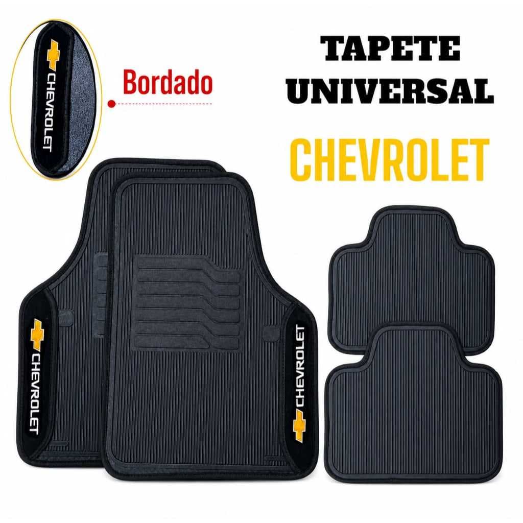 Jogo de Tapete Automotivo Chevrolet 4 Peças Universal Emborrachado Impermeável