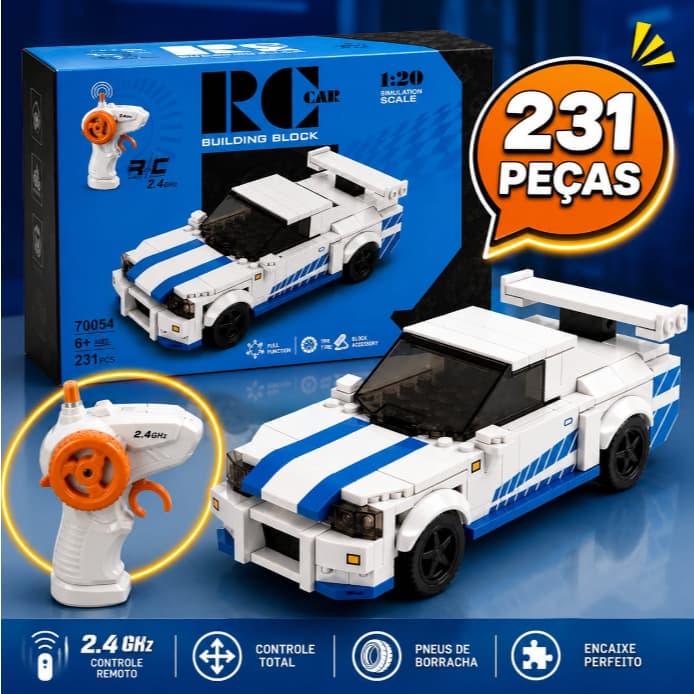 Lego Blocos de Montar Skyline Funcional Controle Remoto Mustang