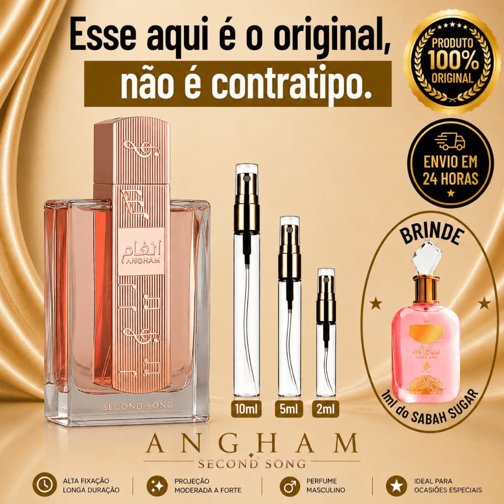 Angham Second Song - Perfume Árabe Feminino - 100% ORIGINAL - Importado - Alta Fixação - Alta Projeção floral doce