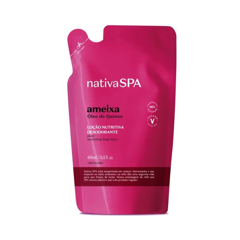 Refil Loção Desodorante Hidratante Corporal Nativa SPA Ameixa 350ml