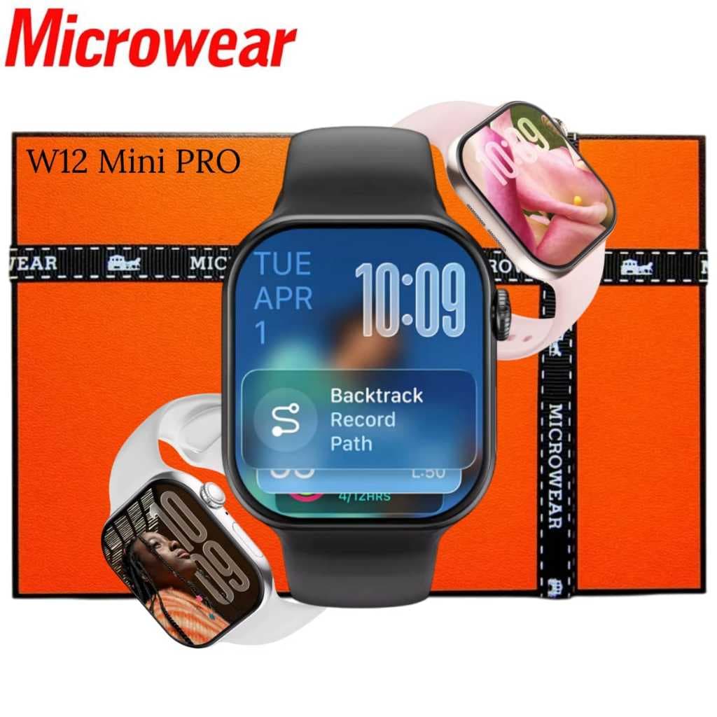 Relógio Smartwatch W12 Mini Pro Series 12 Microwear Super Amoled Imagem Voz Chamadas Envio Imediato Black Friday