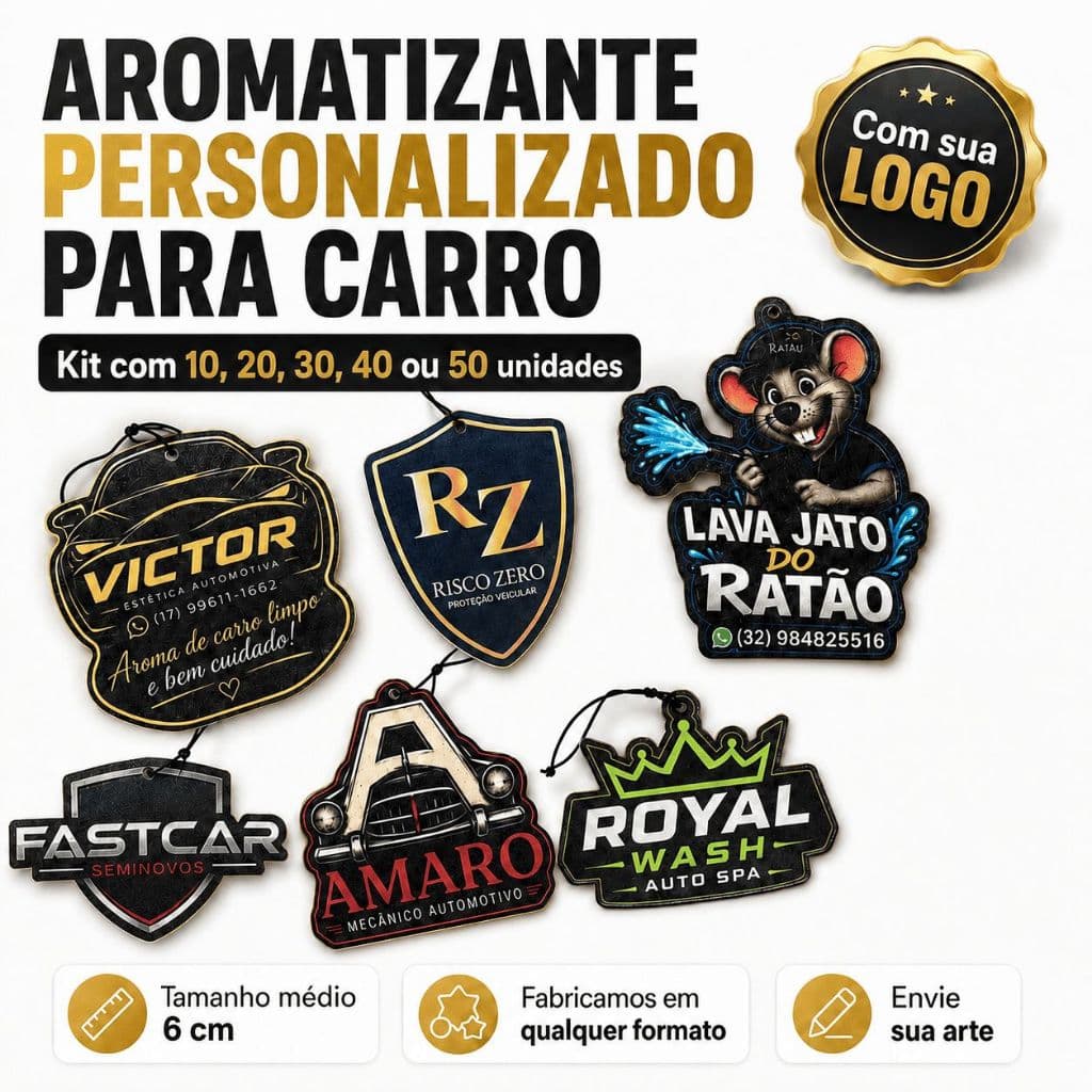 Cheirinho de Carro Personalizado com Sua Logo Kit 10 20 30 40 50