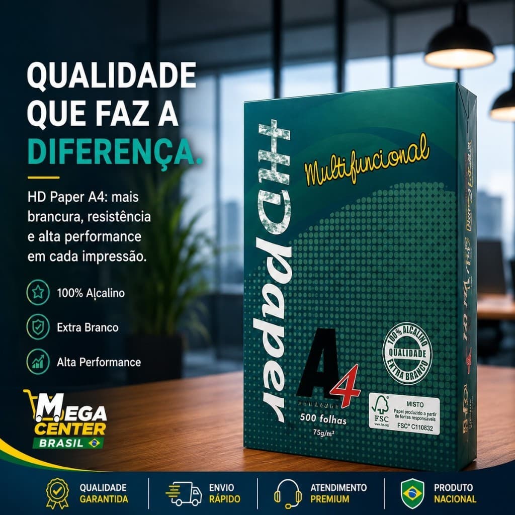 PAPEL SULFITE A4, RESMA 500 FOLHAS 75g