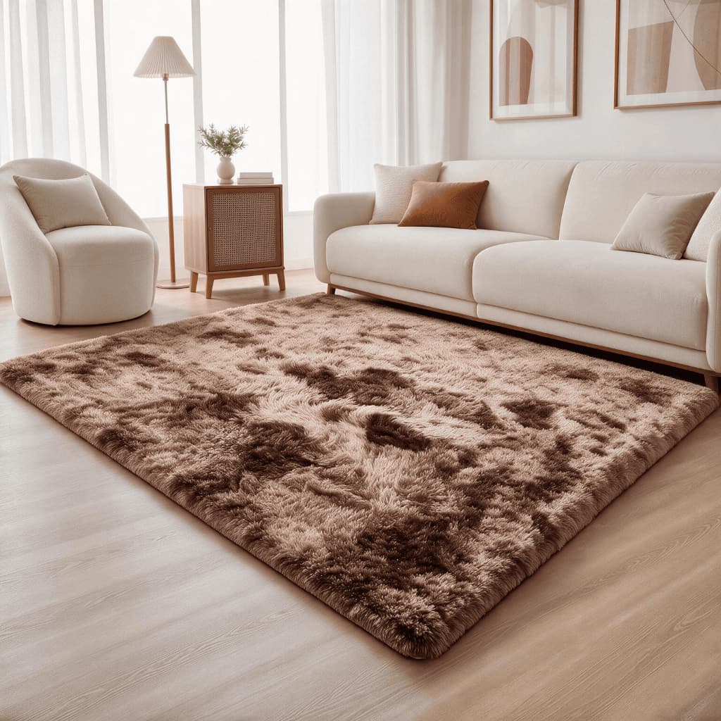 Tapete Para Sala Felpudo Peludo 2,00x1,40m Antiderrapante Grande Luxo Quarto Decorativo Moderno