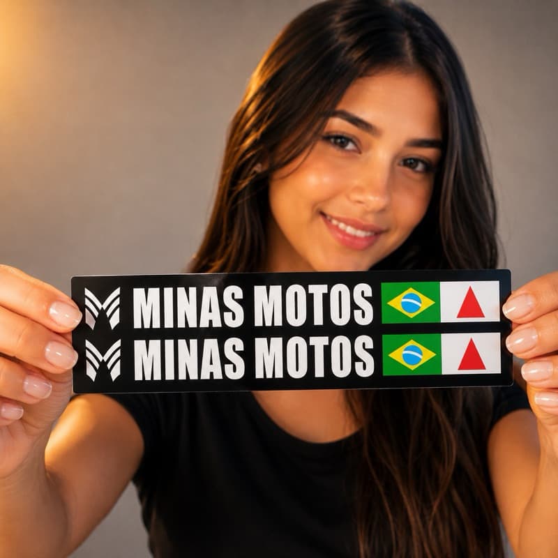 Adesivo Minas Moto, Branco para Canela de Moto Preta – Design Exclusivo para 2025, 244 e Bike