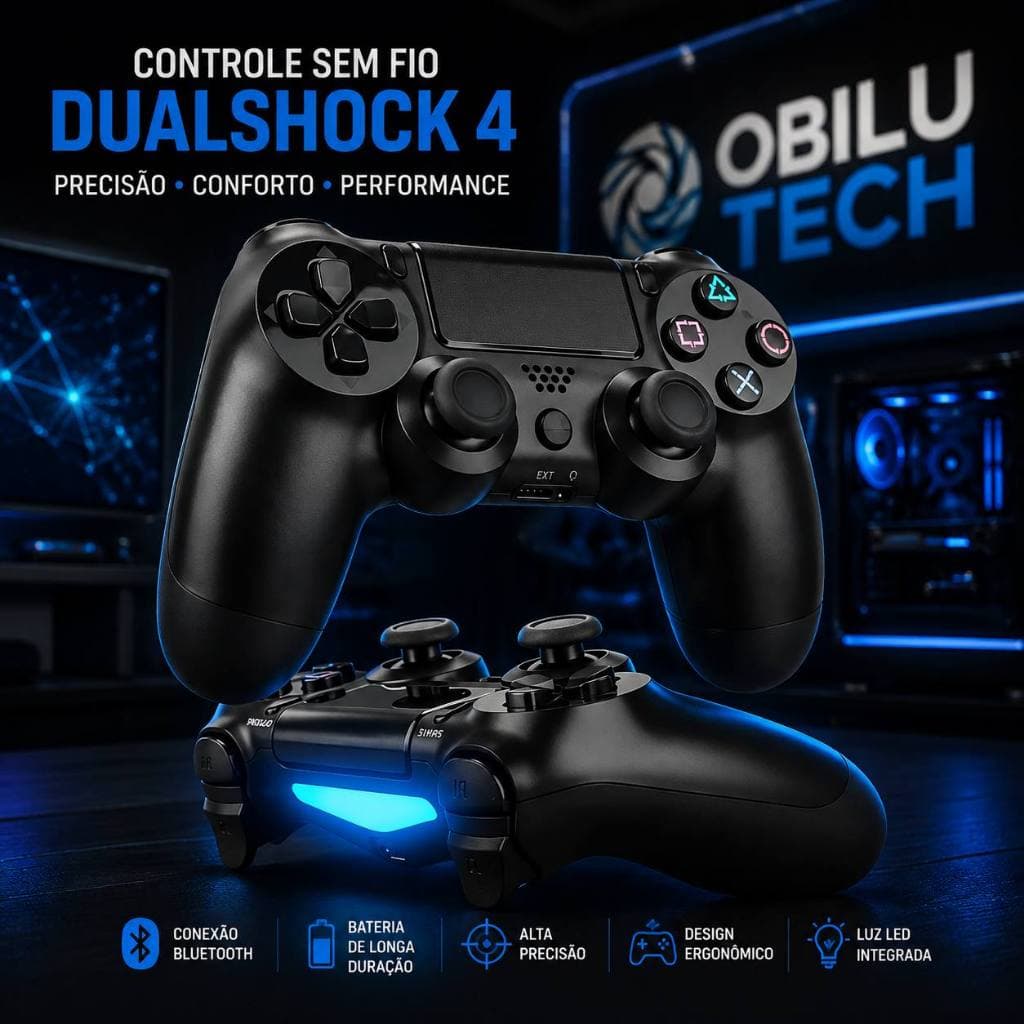 Controle Sem Fio Joystick Bluetooth Para Ps4 Videogame