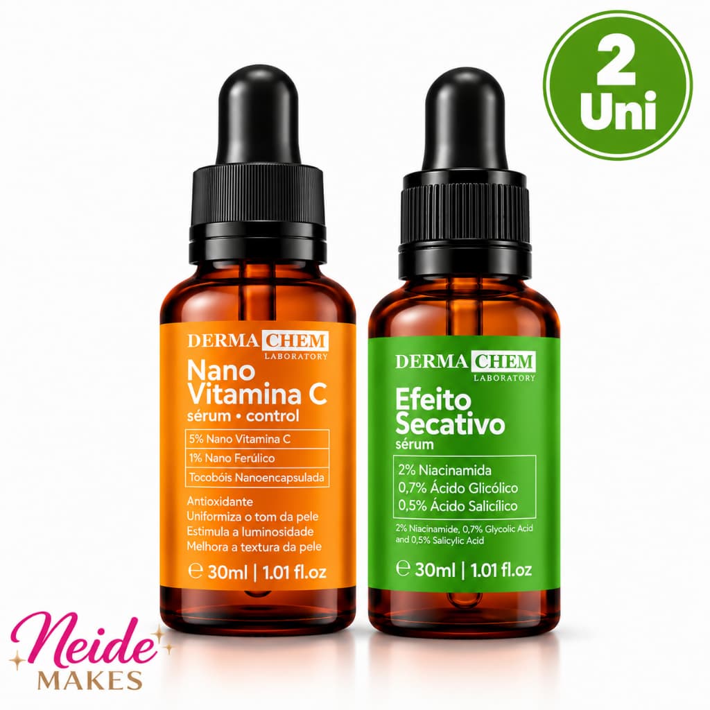 Kit Vitamina C Sérum Nano Cotrol + Sérum Efeito Secativo Dermachem