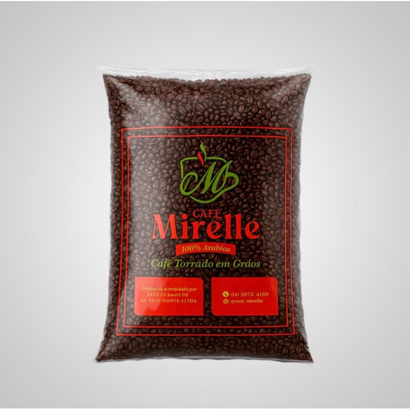 Café Mirelle 100% Arábica Torrado em Grãos 250g- Ideal para Espresso e Moagem na Hora
