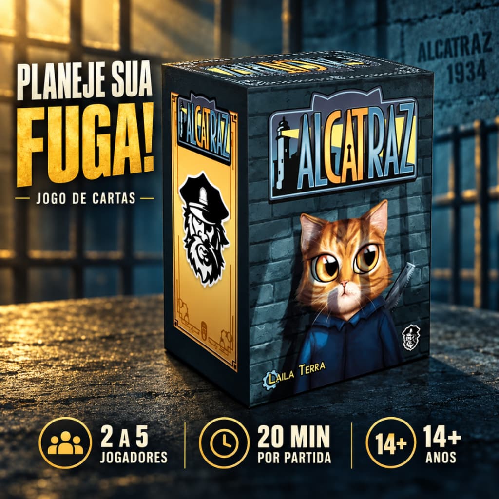 Alcatraz Jogo de Carta para Amigos e Família 2 a 5 jogadores Partida Rapida Divertida