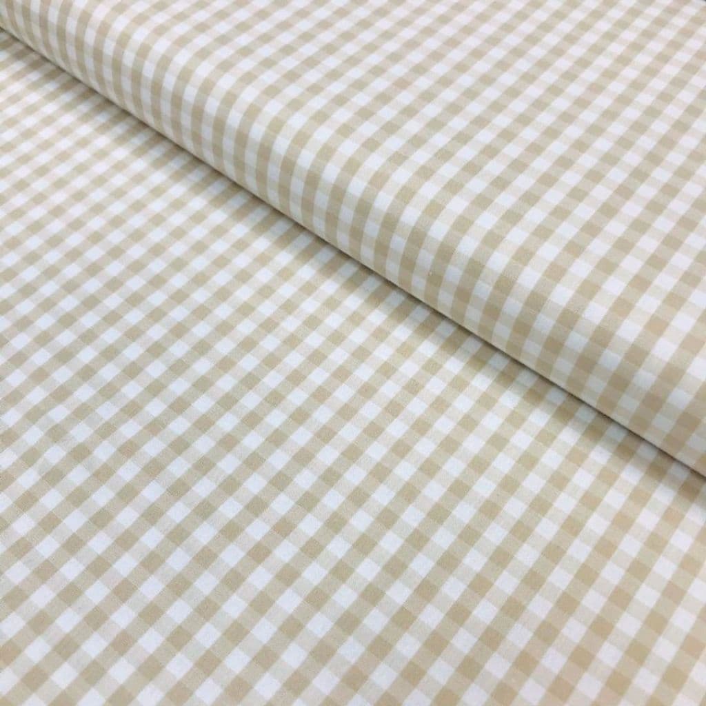 Tecido Patchwork Xadrez Fio Tinto Bege Claro 1cm Rv160/12