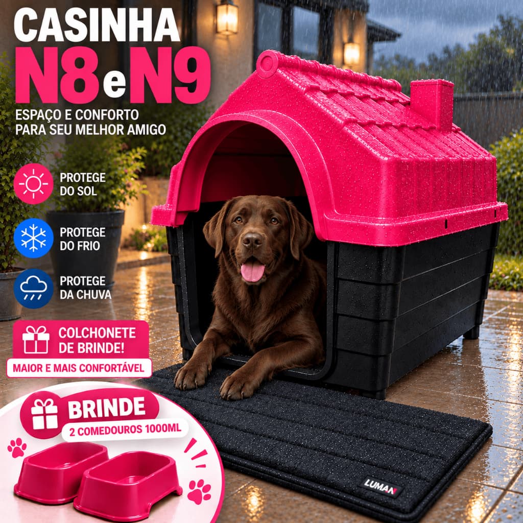 Casinha Plástica Desmontável Cachorros Cães Grande Porte  N8 N 9