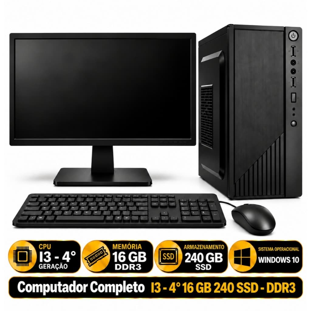 Computador Completo I3 - 4° 16 GB 240 SSD - DDR3