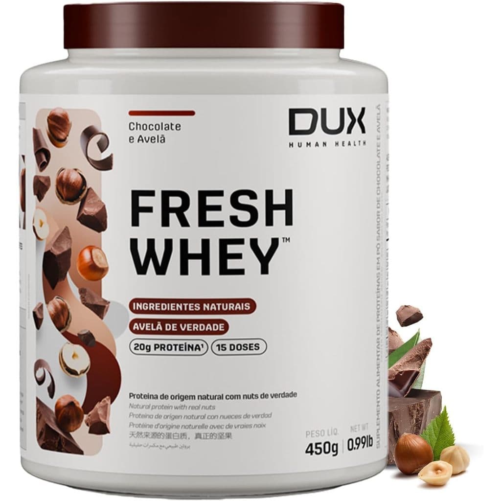Dux - Fresh Whey Protein - 450g - Chocolate Belga e Avelã