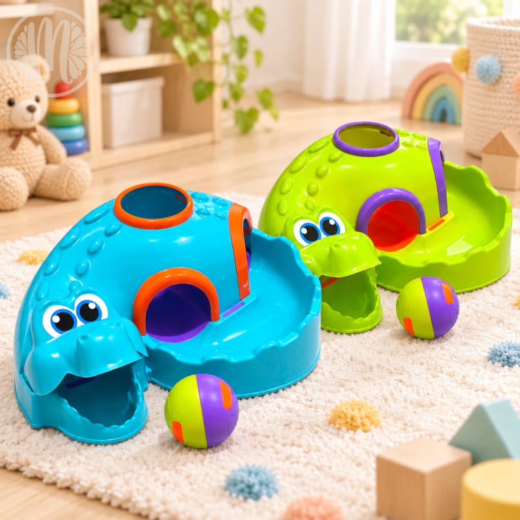Brinquedo Educativo Didático Infantil Bebê Croco Ball Jacaré Estímulo Sensorial Motor