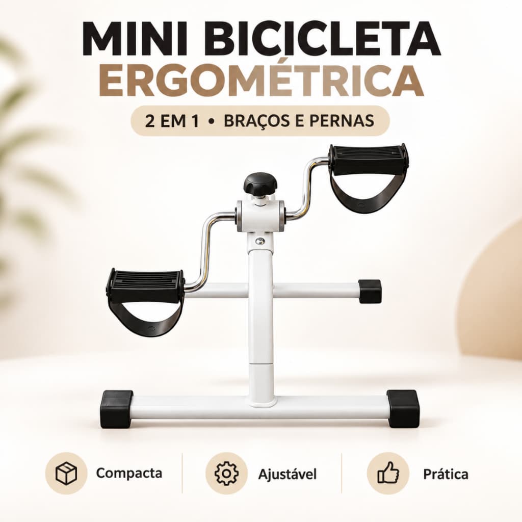 Mini Bicicleta Ergométrica Fisioterapia Braços Pernas Exercicios para Idosos Treino em Casa