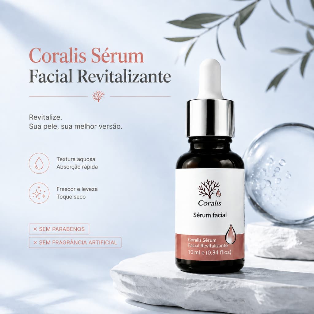 Coralis Sérum Facial Anti-idade com Niacinamida, Retinol e Arbutina - Clareador e Hidratante 10/30ml