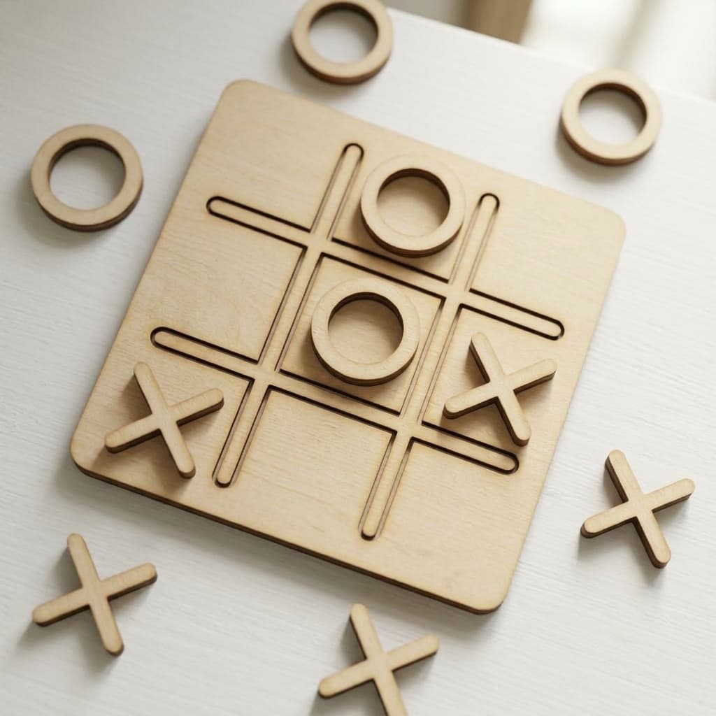 Jogo da Velha em Mdf Compacto, Ideal para Família e Presente 8x8 cm