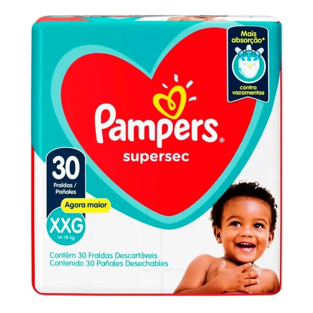 Fralda Pampers Supersec Mega Xxg 30 Unid 14-18kg - fralda infantil