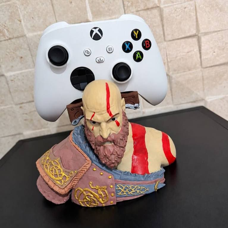 Suporte decorativo de Controle de Video Game Impressão 3D kratos God Of War